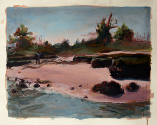 “The Dream of Roots and the Mirage of the Journey,” 2012 Acrylic on paper. 22 ¼” x 26″