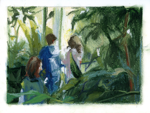 “Page Five,” 2014 Oil pastel on paper. Approximately 6″ x 9″