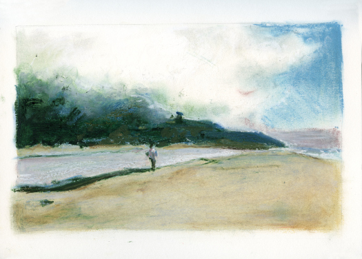 “Page Eight,” 2014, Oil pastel on paper. Approximately 5 ½” x 9″