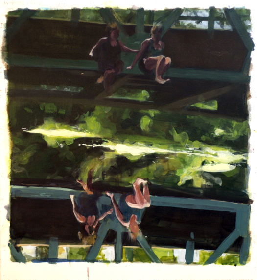 “The Bathers,” 2013 Acrylic on paper. 24 ¼” x 22 ¼”