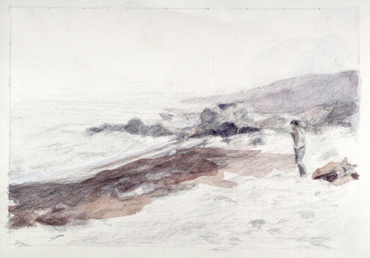 Untitled study, 2011 Graphite, acrylic on grey paper.