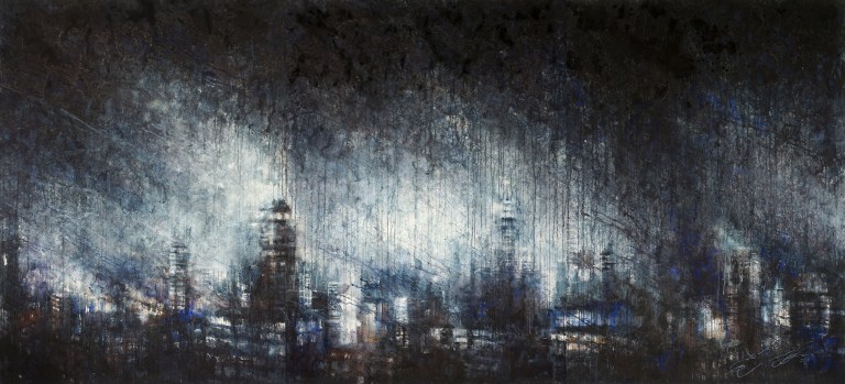 Ekaterina Smirnova "Urban Cluster. New York" Watercolor 70x156"