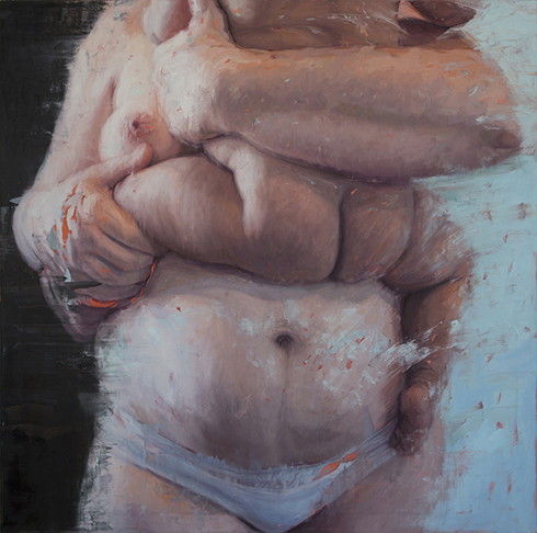 Mother and Child (KA2) 2014, Oil on canvas 60 x 60 in / 152.4 x 152.4 cm