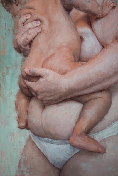 Mother and Child (KA1) 2014, Oil on canvas 72 x 48 in / 182.9 x 121.9 cm