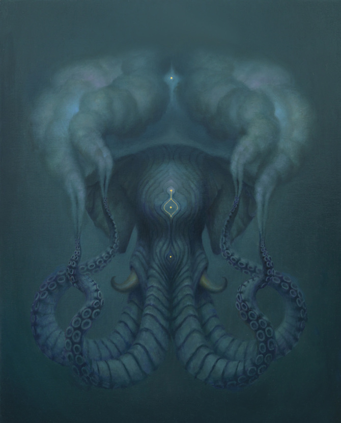 Marosa, 30%22 x 24%22, oil and gold leaf on canvas, 2015.