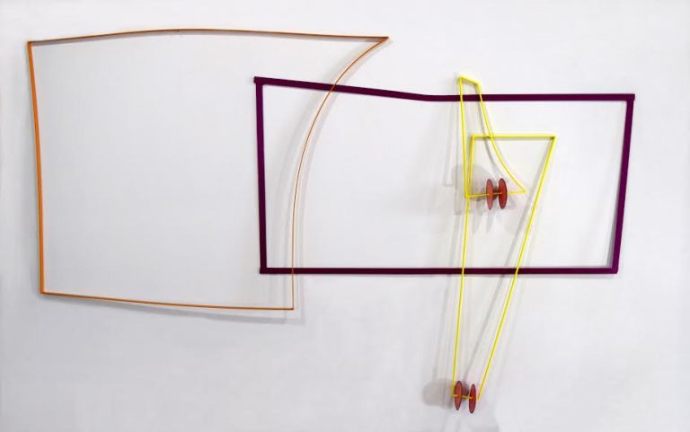 Miriam AncisAroundCorners 1SteelEnamel 96 x 60 x 5 2015